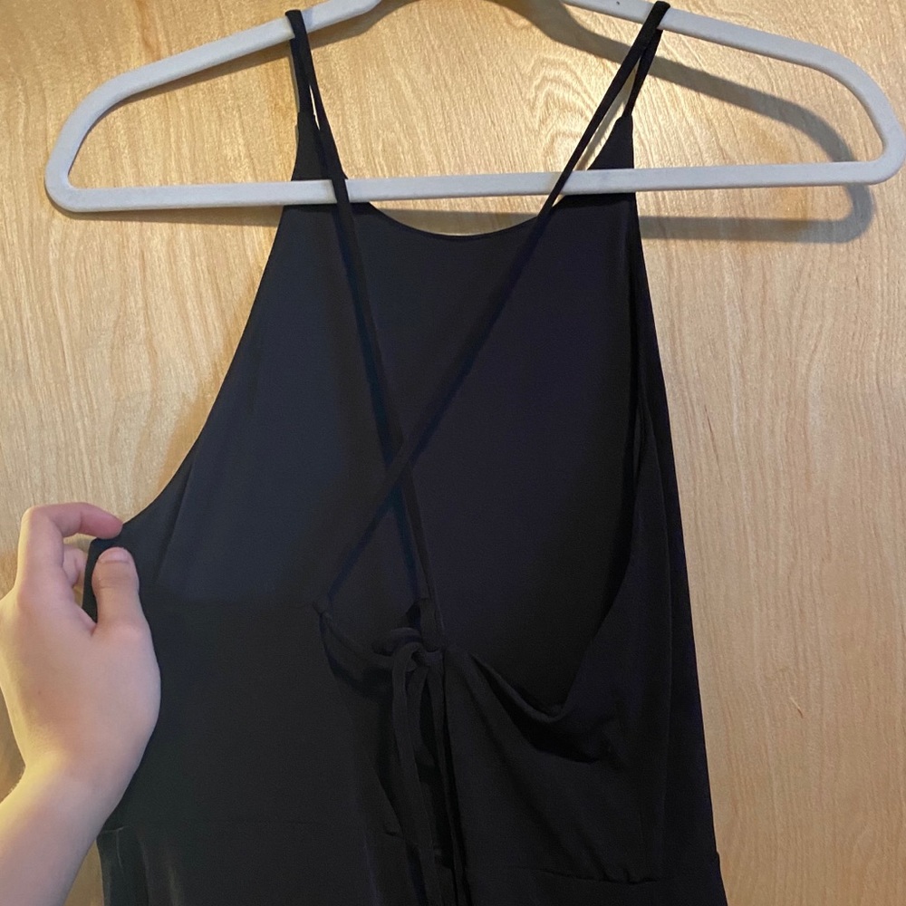 Floor length black dress